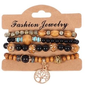 💥 Sale💥 Boho wooden beads bracelets tree pendant